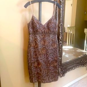STUNNING BRONZE/SILVER BEADED EVENT/AFTER 5 DRESS